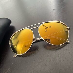 Diff Eyewear Gold-Toned Aviator Sunglasses
